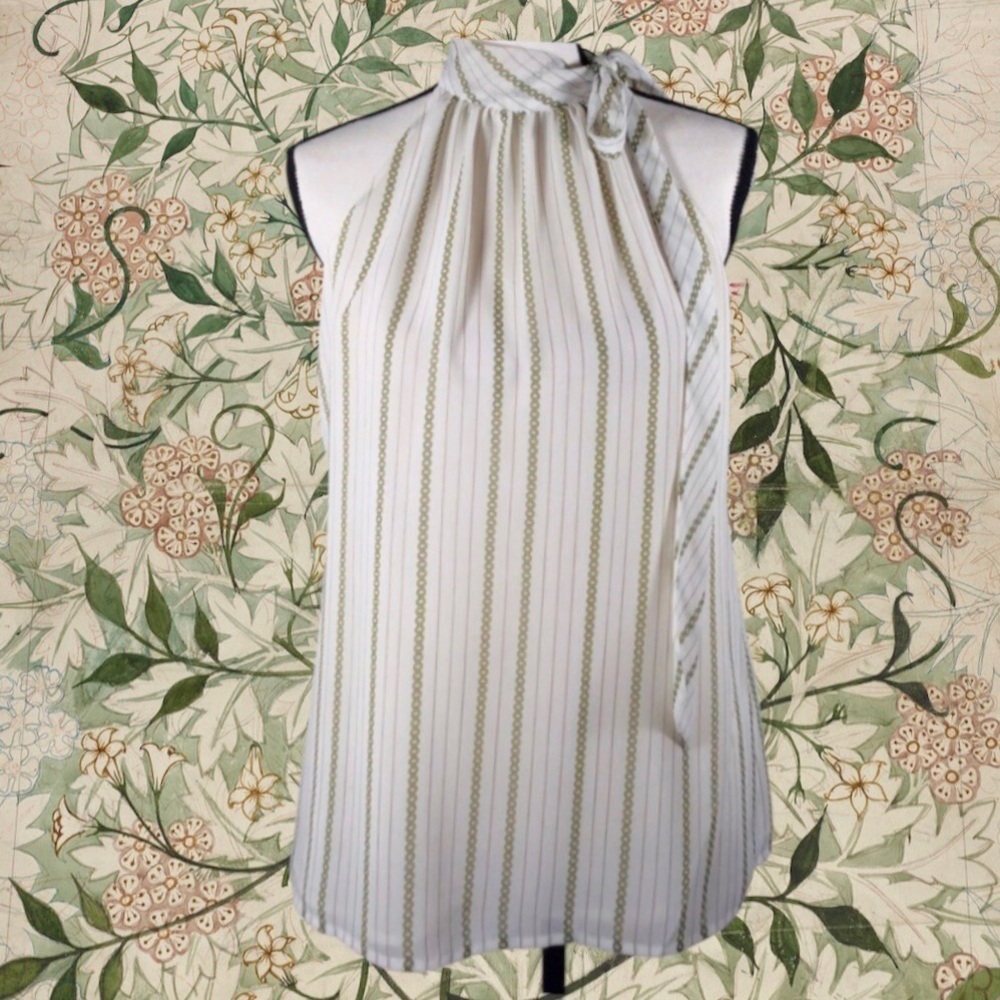 Banana Republic Striped Sleeveless Blouse Top